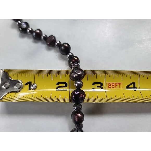 925 Sterling Silver Pearl & Silver Beaded Adjustable Bracelet Vintage - Picture 9 of 10
